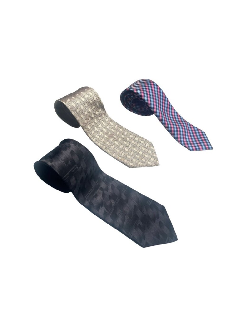 Men's Silk Tie Bundle Lot of 3 Metropolitan Lord & Taylor Puritan IZOD Neckties